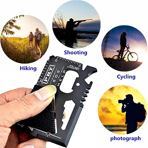 14 in 1 Beer Opener Survival Card Tool,Credit Card Sized Wallet Multitools Gift for Men & Gadgets Tactical Survival Tools (5 pack)