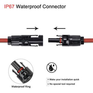 BEAYFILY 10AWG Solar Extension Cable Wire,Solar Panel Adaptor Cable with Male and Female Weatherproof Connector (10 Ft)