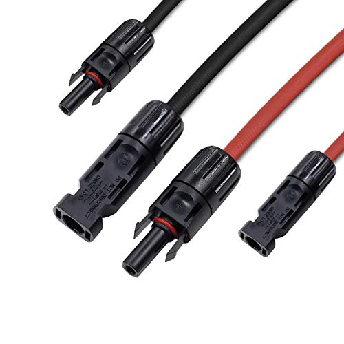BEAYFILY 10AWG Solar Extension Cable Wire,Solar Panel Adaptor Cable with Male and Female Weatherproof Connector (10 Ft)