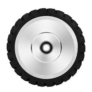 8x2 Inch Serrated Rubber Contact Wheel, Belt Grinder Rubber Wheel 7R8 Bearing Belt Grinder Wheel for Belt Machine Polishing Machine