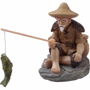 yitaqi micro landscape fairy garden ornament,cute sculpture fisherman craft bonsai decoration miniature figurine