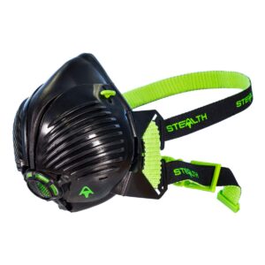 stealth respirator mask with filters, half mask respirator & dust mask. fume, sanding, welding & woodworking respirator - m/l