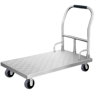shijianx moving platform hand truck, foldable for easy storage and 360 degree swivel wheels,stainless steel trolley flatbed
