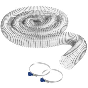 4 inch diameter by 10 foot long pvc dust / debris collection hose made in the usa with 2 each 4 inch turnkey stainless steel hose clamps