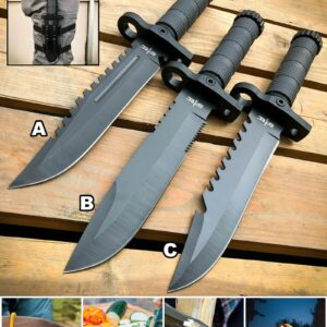 S.S. Fixed Knives 12.5'' Hunting Fixed Blade Army Survival Knife W Fire Starter C - Green by Survival Steel