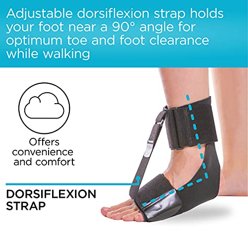 BraceAbility Foot Drop Brace - Ankle Orthosis Sock for Toe Walking in Big Kids, Teens, Adults; Supports Charcot Marie Tooth, Peroneal Nerve Injury, Stroke, Muscle Dystrophy Pain Relief in Bed (L/XL)