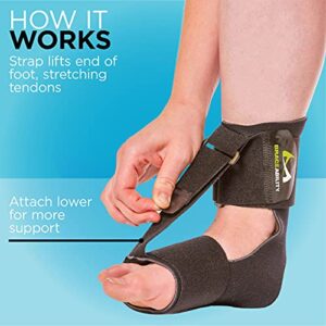 BraceAbility Foot Drop Brace - Ankle Orthosis Sock for Toe Walking in Big Kids, Teens, Adults; Supports Charcot Marie Tooth, Peroneal Nerve Injury, Stroke, Muscle Dystrophy Pain Relief in Bed (L/XL)