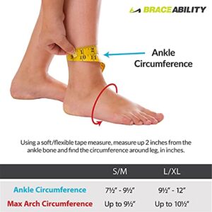 BraceAbility Foot Drop Brace - Ankle Orthosis Sock for Toe Walking in Big Kids, Teens, Adults; Supports Charcot Marie Tooth, Peroneal Nerve Injury, Stroke, Muscle Dystrophy Pain Relief in Bed (L/XL)