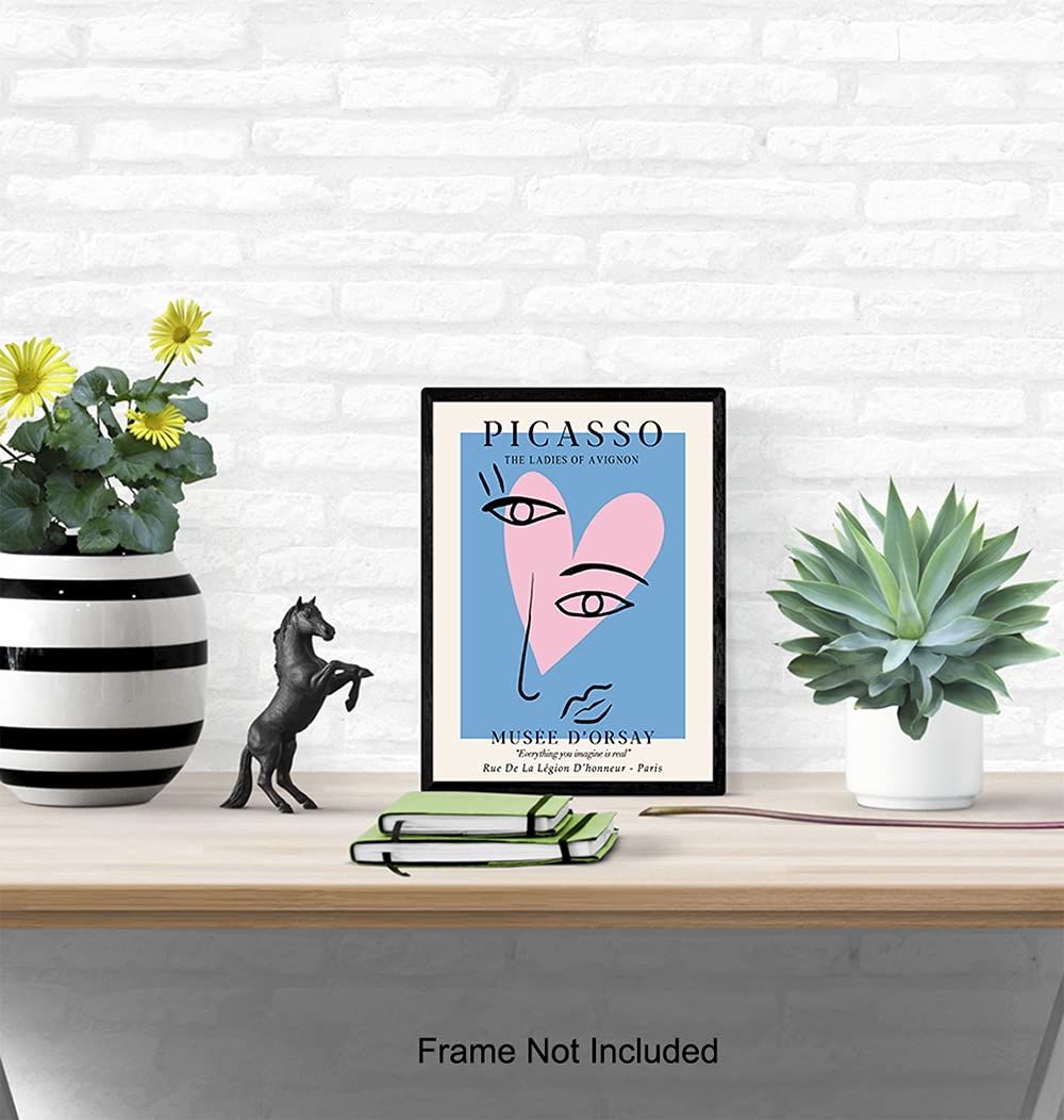 Pablo Picasso Wall Art Prints - Pablo Picasso Poster - Mid-Century Modern Room Decor - Gallery Wall Art - Museum Poster - Abstract Art - Minimalist Wall Decor- Line Art Wall Decor- Art Gifts for Women