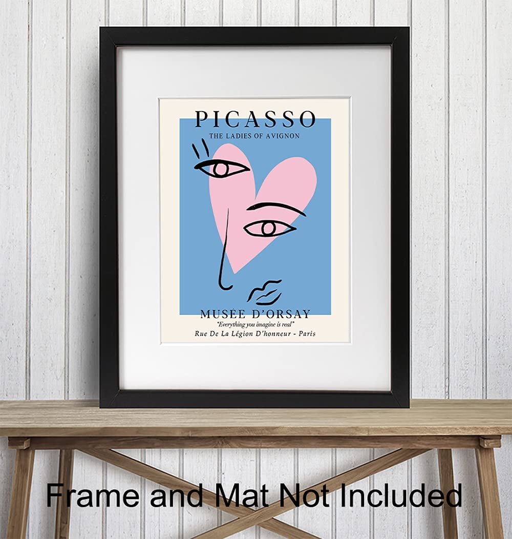 Pablo Picasso Wall Art Prints - Pablo Picasso Poster - Mid-Century Modern Room Decor - Gallery Wall Art - Museum Poster - Abstract Art - Minimalist Wall Decor- Line Art Wall Decor- Art Gifts for Women