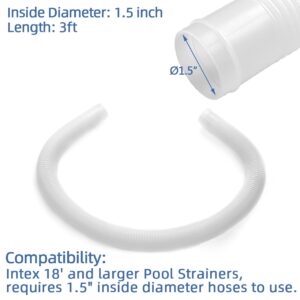 1.5 inch x 3ft Pool Skimmer Hose Replacement for Intex Above Ground Pool Skimmer Pump Transfer Hose Part # 10531 25016