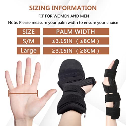 Resting Hand Brace, Soft Stroke Hand Splint Night Support for Men and Women, Hand Rest For Arthritis, Tendonitis, Carpel Tunnel Syndrome, Metacarpal Breaks, Flexion Contractures (S/M)