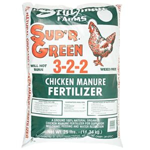 stutzman farms sup'r green organic chicken manure (composted) (25 lb)