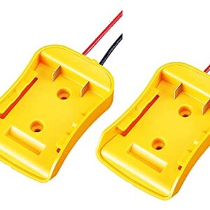 2 Packs Upgrade for DeWALT Battery Adapter Power Source Mount for Dewalt 20V Battery Adaptor Dock with Wires Battery Converter Connector DIY Power Wheel Adapter Truck Robotics Toys