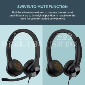 Creative Chat USB On-Ear Headset with Swivel-to-Mute Noise-Cancelling Boom Mic, Mic-Monitoring, SmartComms Kit, Playback and Calls Control for PC, Mac, Consoles