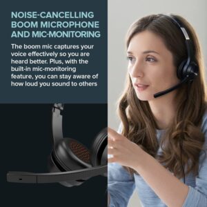 Creative Chat USB On-Ear Headset with Swivel-to-Mute Noise-Cancelling Boom Mic, Mic-Monitoring, SmartComms Kit, Playback and Calls Control for PC, Mac, Consoles