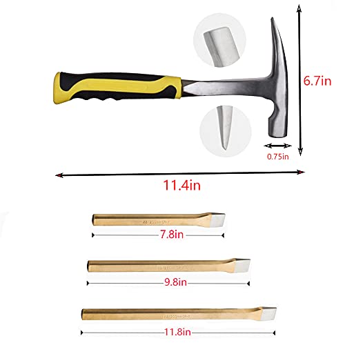 55 pieces geology rock pick hammer kit Set,for Hounding,Gold Mining & Prospecting Equipment,including an all Steel with Pointed Tip,3-Pieces Heavy Duty Chisel SetWait xxttww-00897790-000