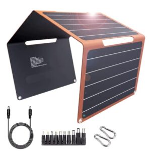 30w foldable solar panel solar charger ip65 waterproof portable solar panel multiple outputs dc/usb/type-c for portable power station generator, phone, laptop,tablets,power bank, etc