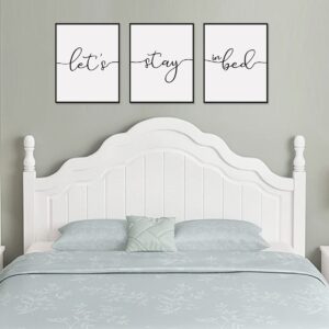 Let's Stay In Bed Quote Prints Minimalist Wall Decor Bedroom Wall Art Above Bed Art Prints Bedroom Decor Set of 3 UNFRAMED 11X14INCH