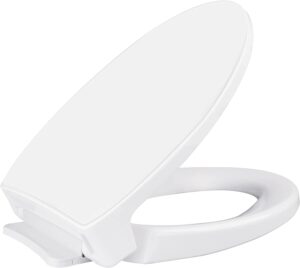 hygie rinse traditional softclose elongated toilet seat replacement compatible with toto ss114/ss113/ss154/ss224/ss204 heavy duty toilet seat parts with 2-pack toilet bolts and nuts, cotton white