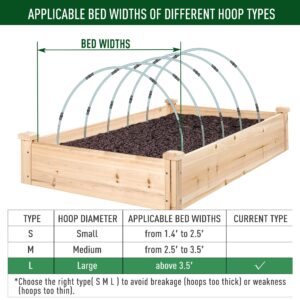 MAXPACE Greenhouse Hoops for DIY 3.5ft or Wider Grow Tunnel, Rust-Free Fiberglass Support Hoops Frame for Garden Fabric, DIY Plant Support Garden Stakes, Gardening Supplies, 25pcs