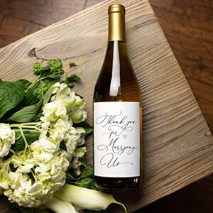 Thank You For Marrying Us Wedding Wine Label, Bride and Groom Celebrant Gift, Officiant Wine Sticker Personalised Gift Friend