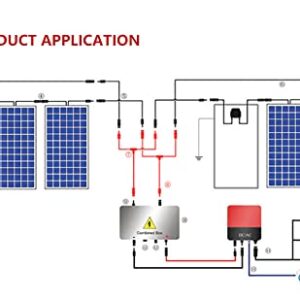 Kimystam Solar Connectors Splitter with Wire IP67 Waterproof Y Branch Parallel Adapter Cable Wire Plug Tool Kit for Solar Panel Parallel Connection 1 Pair MMF+FFM…