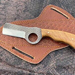 Custom Handmade horse file steel cowboy bull cutter knife