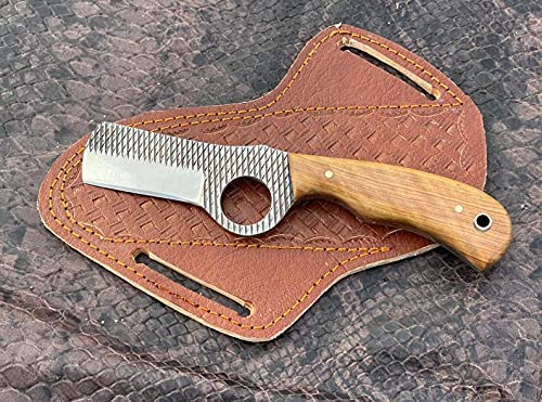 Custom Handmade horse file steel cowboy bull cutter knife