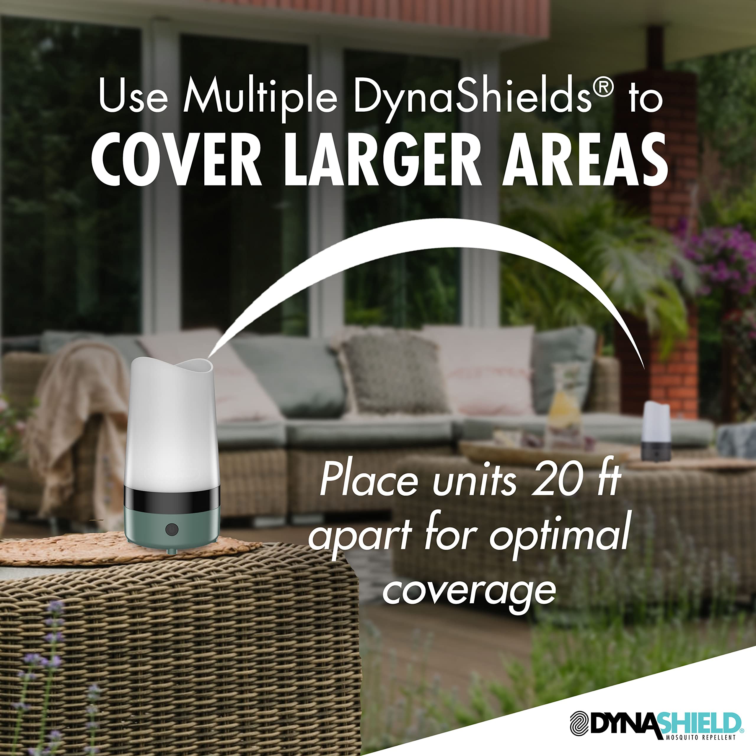 DynaShield DS1000-MSSR Outdoor Mosquito Deterrent Device - Uses Natural Essential Oils - No DEET