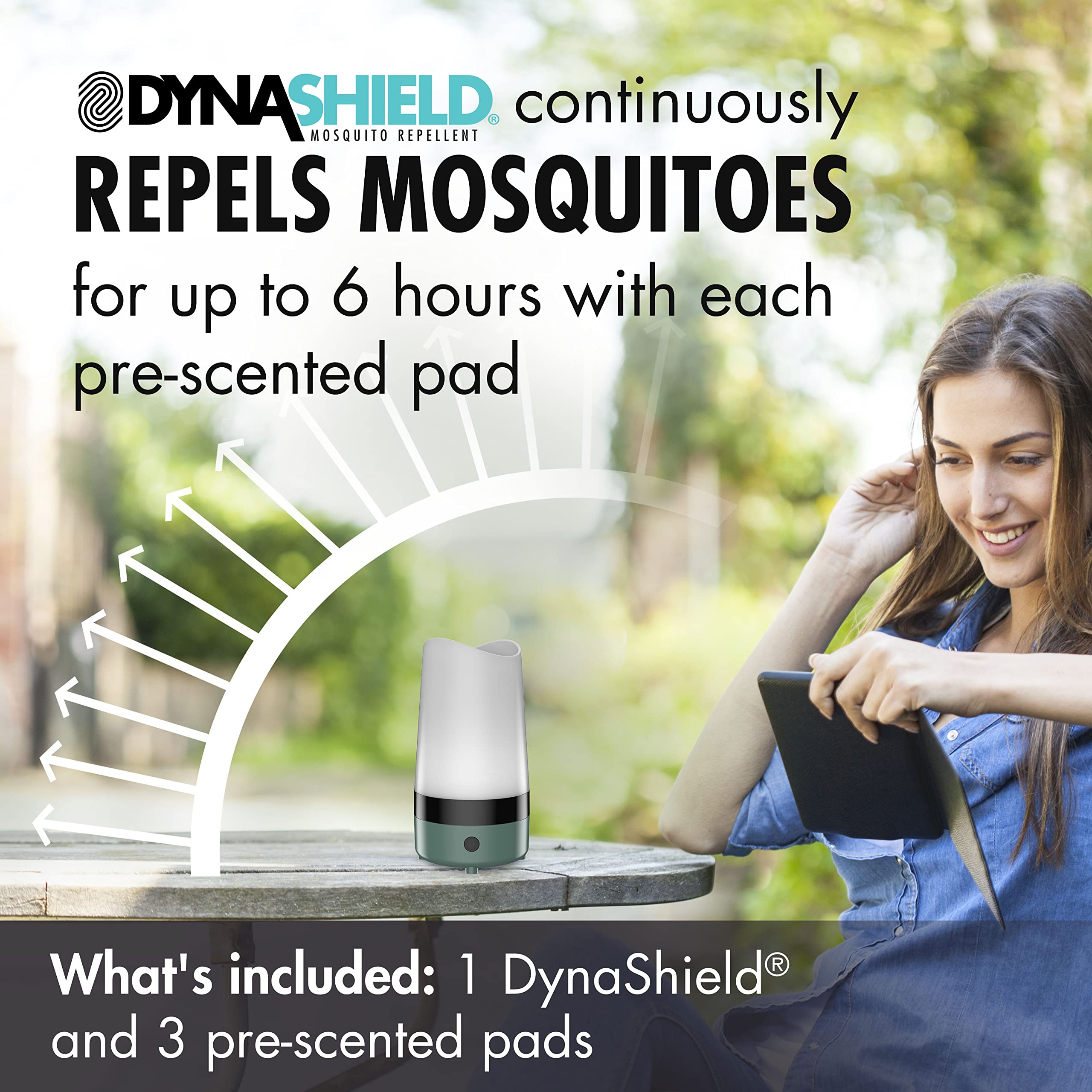 DynaShield DS1000-MSSR Outdoor Mosquito Deterrent Device - Uses Natural Essential Oils - No DEET