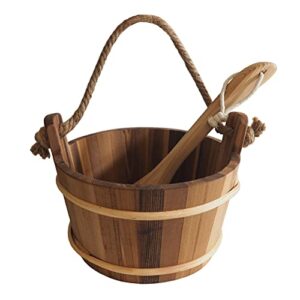 hse cedar sauna bucket & ladle (4l, red cedar)