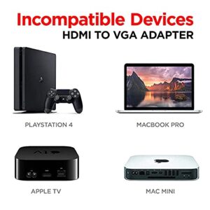 WE LOVE TEC HDMI to VGA (Black) HDMI Male to VGA Female Adapter Compatible with Laptop, Desktop, Computer, PC, Projector, HDT, Monitor, Chromebook and More, 5-Pack