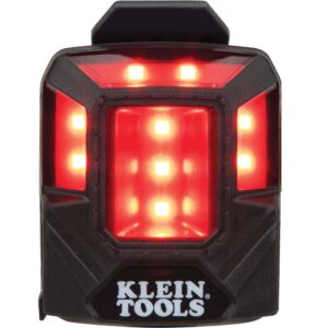klein tools 56063 rechargeable safety light with magnet, red, mounts to klein hard hats and safety helmets