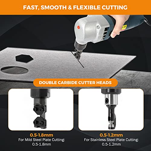 BEAMNOVA Metal Cutter Tool Electric Sheet Metal Nibbler Metal Sheets Cutter Kit Hand Tool Stainless Steel Metal Cutting Tools