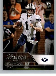 2021 panini chronicles draft picks prestige #82 zach wilson byu cougars official ncaa football trading card in raw (nm or better) condition