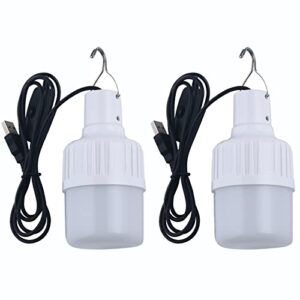 led usb camping lights portable usb powered emergency light bulb 5w tent lamp for garage warehouse car truck fishing boat outdoor, children bed lamps 2 pack