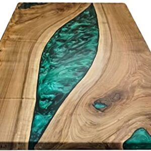 Epoxy Table, Live Edge Wooden Table, Epoxy Resin River Table, Natural Wood,Dining Table, Natural Epoxy Table, Resin Table 42" x 24" Inch