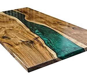 Epoxy Table, Live Edge Wooden Table, Epoxy Resin River Table, Natural Wood,Dining table, Natural Epoxy Table, Resin Table 42x24 inch