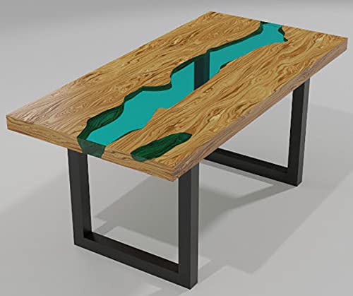 Epoxy Table, Epoxy Resin River Table, Live Edge Wooden Table, Natural Wood,Dining table, Natural Epoxy Table, Resin Table 54x27 inch