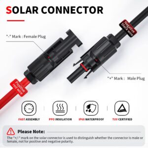 ELECTOP Solar Panel Connector to DC 8mm Adapter Cable, 6FT DC Power Plug with 5.5x2.5mm Converter, Solar Connectors Extension Cable 14AWG for GZ Yeti Jackery Solar Generator Portable Power Station