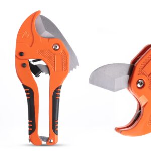 Bates- PVC Pipe Cutter, Cuts up to 1-1/4", Ratcheting PVC Pipe Cutter Tool, Pipe Cutters PVC, PVC Pipe Shears, PVC Cutter, Plastic Pipe Cutter, PEX Pipe Cutter, PVC Cutter Tool, PVC Ratchet Cutter