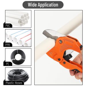 Bates- PVC Pipe Cutter, Cuts up to 1-1/4", Ratcheting PVC Pipe Cutter Tool, Pipe Cutters PVC, PVC Pipe Shears, PVC Cutter, Plastic Pipe Cutter, PEX Pipe Cutter, PVC Cutter Tool, PVC Ratchet Cutter