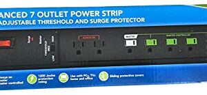 pot (Pack 5) Sunbeam Advance 7 Outlet Power Strip, 15A Power Strips with Surge Protection Cord, Power Outlet Extender with Adjustable Threshold