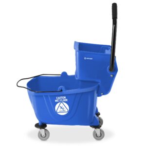 Dryser Commercial Mop Bucket with Side Press Wringer, 26 Quart, Black