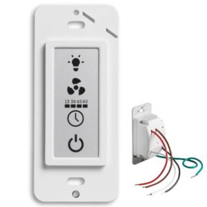 Homewerks 7150-12 LCD Bathroom Timer Switch for Ventilation Fan and Light 3 Functions