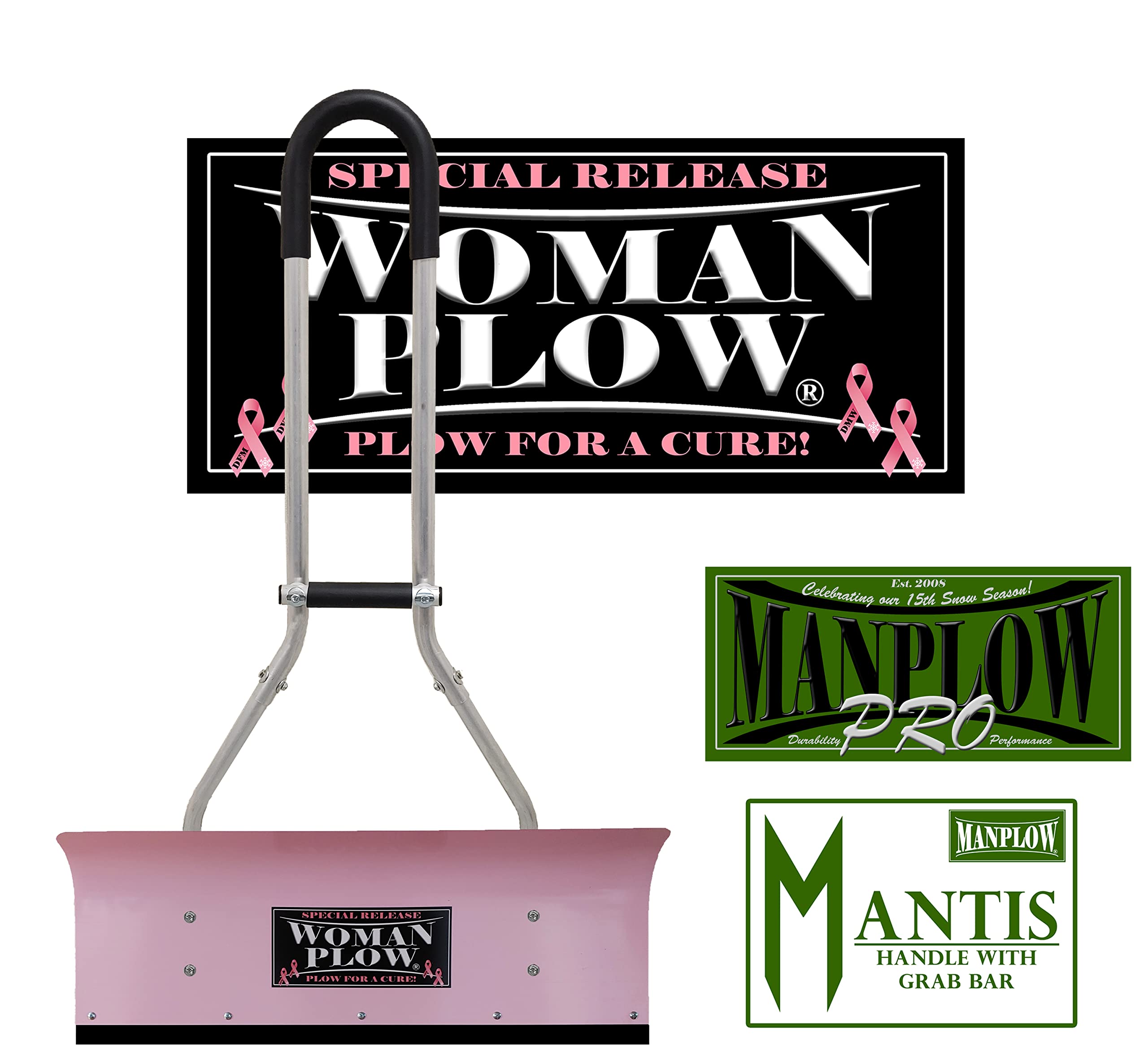 MANPLOW Breast Cancer Awareness PRO32 with Mantis Handle with Grab