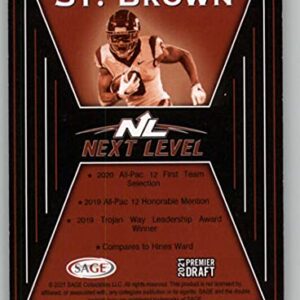 2021 SAGE Hit Premier Draft #154 Amon-Ra St. Brown Next Level Pre-Rookie NCAA Football Trading Card in Raw (NM or Better) Condition