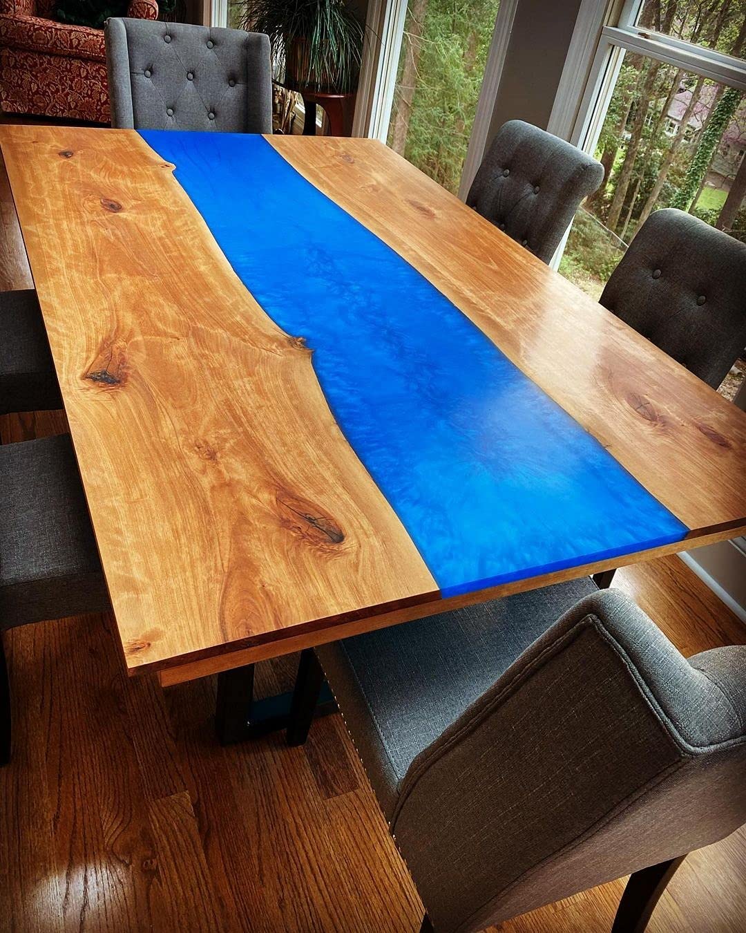 Epoxy Table, Live Edge Wooden Table, Epoxy Resin River Table, Natural Wood,Dining table, Natural Epoxy Table, Resin Table