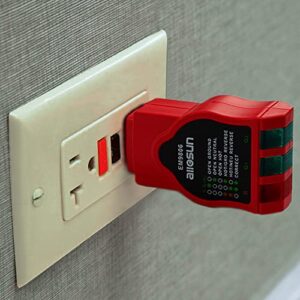 allsun GFCI Outlet Tester AC Electrical Outlet Receptacles Socket Tester 125V~60Hz Power Socket Electric Circuit Polarity Voltage Detector Circuit Analyzer Wall Plug Breaker Finder(EM9807)